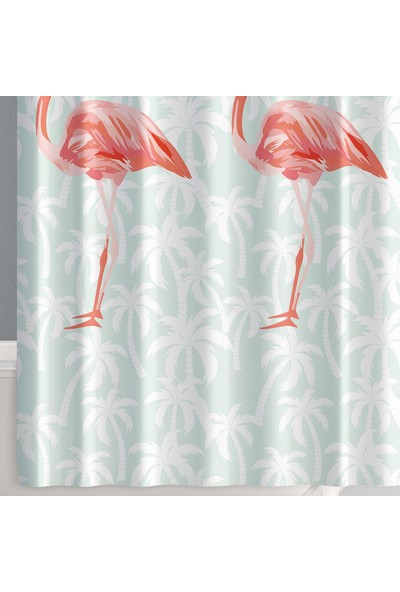 Prado Flamingos Banyo Perdesi, Duş Perdesi 180x200cm