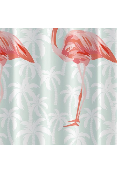 Prado Flamingos Banyo Perdesi, Duş Perdesi 180x200cm