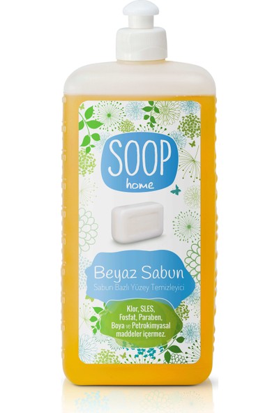 Soop Home Beyaz Sabun Sabun Bazlı Yüzey Temizleyici 1Lt