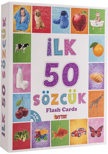 Diy-Toy 4'lü Eğitim Seti (İlk 50 Sözcük + İlk 50 Hayvan + İlk 50 Sebze Meyve + Bebeğimin İlk Zeka Kartları)