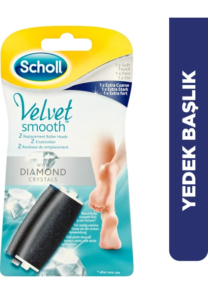 Velvet Smooth 1 Adet Çok Sert Deriler + 1 Adet Yumuşak Deriler İçin 2'li Yedek Başlik Seti Elmas Taneleri İle (Karışık)