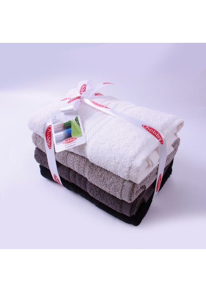 4 Adet 50 X 90 Cm Rainbow Kahve Havlu
