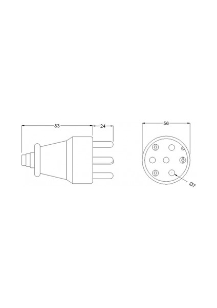 Fiş Kauçuk Ip44 25A Düz 3P+N fiyatları