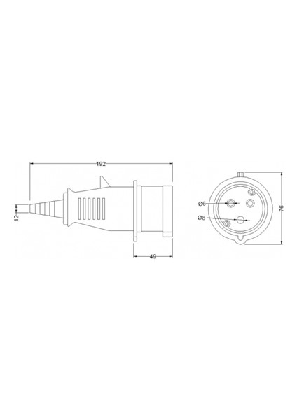 35-092 Cee Norm 3/32A 220V Düz Fiş