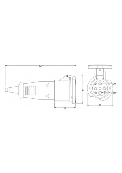 40-601 Cee Norm 4/63A 380V Uzatma Prizi