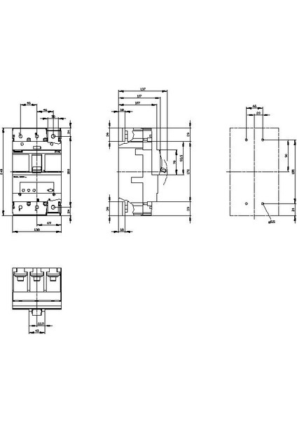 3VA2463-5HL32-0AA0 Kompak Şalter 3P 55Ka 250A-630A