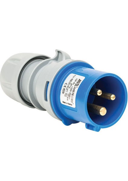 16A Cee Norm Düz Fiş Ip44 2P+E Hızlı Bağlantı 406101