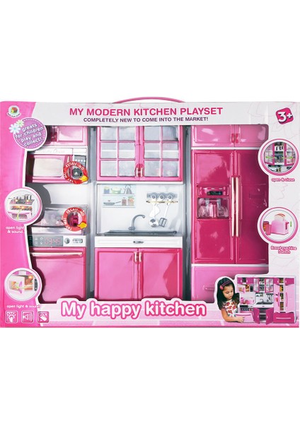 Modern Buzdolaplı Büyük Işıklı Mutfak Seti