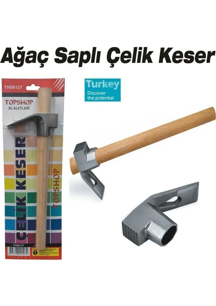 09127 Ağaç Saplı Çelik Keser