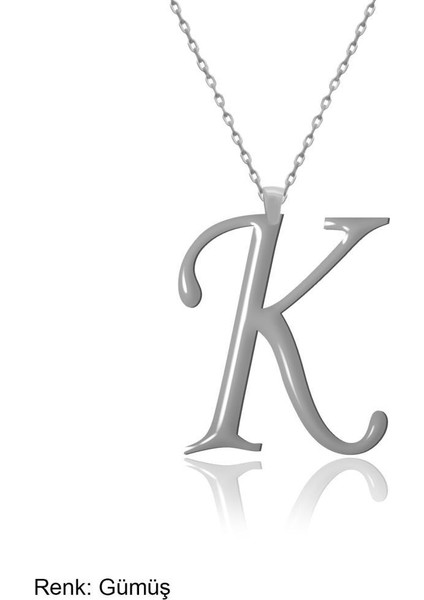 Uzun Zincir Büyük Harf Gümüş Kolye modelleri