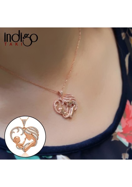 Kalpli Anne Bebek Rose Gümüş Kolye fiyatları