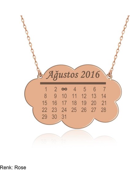 Bulut Figürlü Takvim Gümüş Kolye