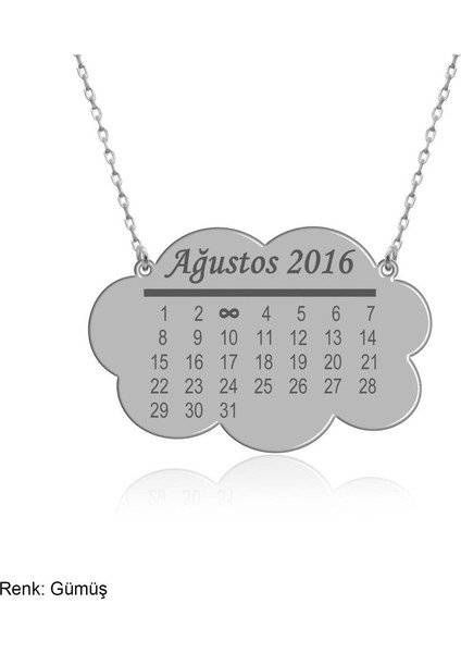 Bulut Figürlü Takvim Gümüş Kolye modelleri