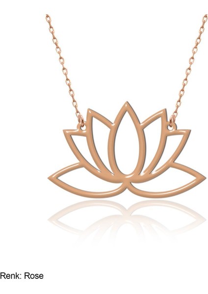 Sade Lotus Çiçeği Gümüş Kolye