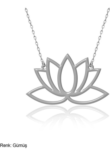Sade Lotus Çiçeği Gümüş Kolye modelleri
