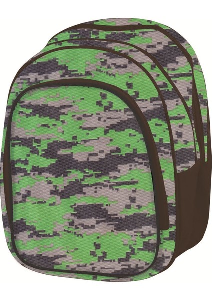 Kamuflaj Desenli Erkek Çocuk Okul Çantası Yeşil - Siyah