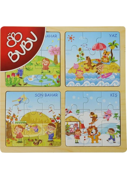 Dört Mevsim Ahşap Puzzle 4x9 Parça