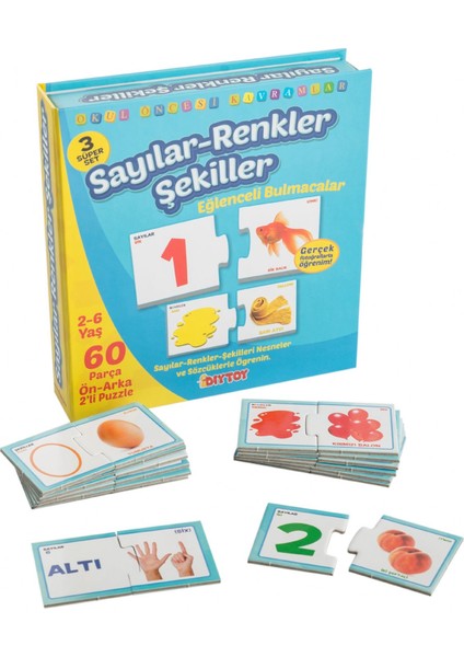 Diy - Toy Eğlenceli Sayılar Renkler Şekiller Çocuk Puzzle Dıy Toy