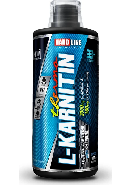 Hardline Nutrition L-Karnitin Thermo - LCarnitine, Caffeine (Kafein)  1000 ml Yeşil Elma