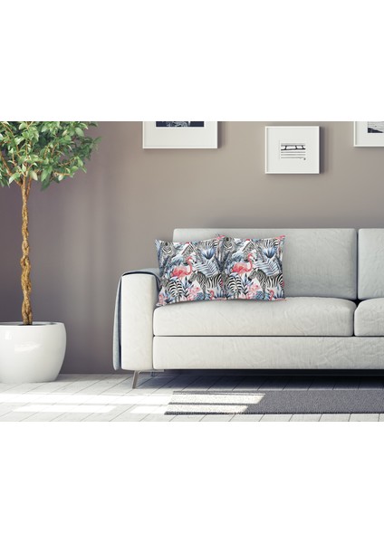Flamingo Temalı Dijital Baskılı Yastık Kırlent Kılıfı