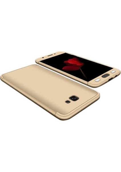 Samsung Galaxy J7 Prime J7 Prime 2 Kılıf 3 Parçalı Tam Koruma Sert Mika Ays Kapak Altın