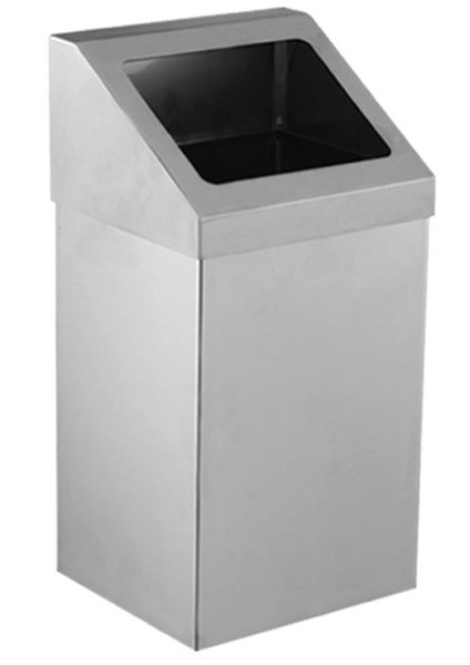 3834-354 Krom Açık Çatı Kapaklı Çöp Kovası 54 LT
