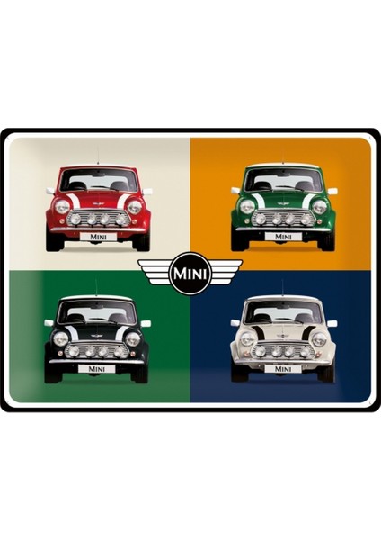 Mini 4 Cars Pop Art Metal Pano