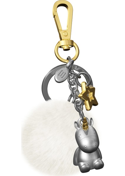 Metalmorphose Unicorn Charm Ponponlu Anahtarlık