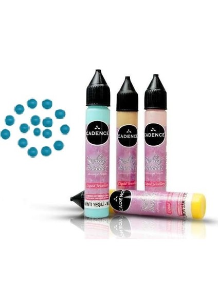 Turkuaz - Renkli İnciler Boyutlu Boncuk Boya 25 ML