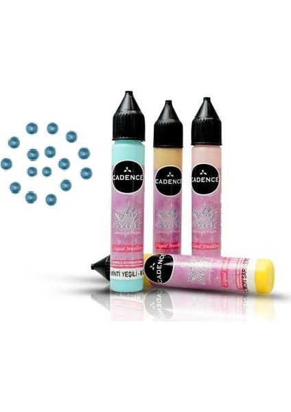 Metalik Bebek Mavi - Renkli İnciler Boyutlu Boncuk Boya 25 ML