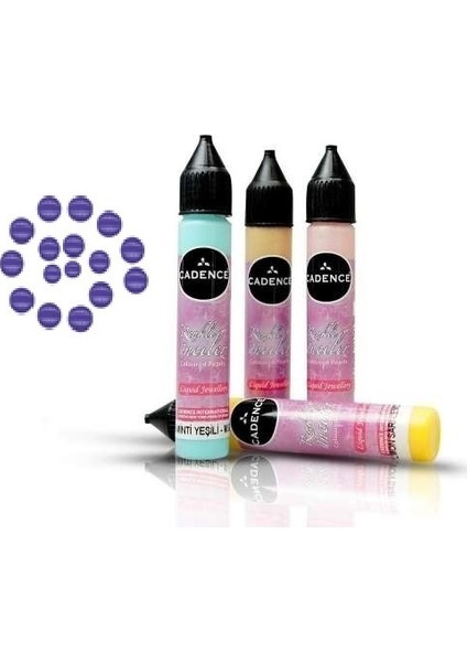Metalik Mor - Renkli İnciler Boyutlu Boncuk Boya 25 ML