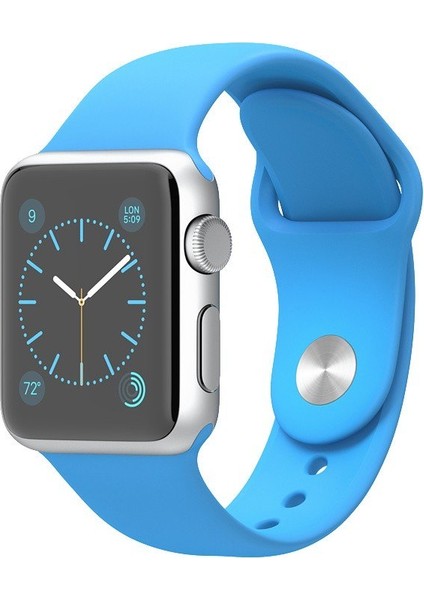 Apple Watch Uyumlu İçin 42 mm Silikon Kordon - Mavi modelleri