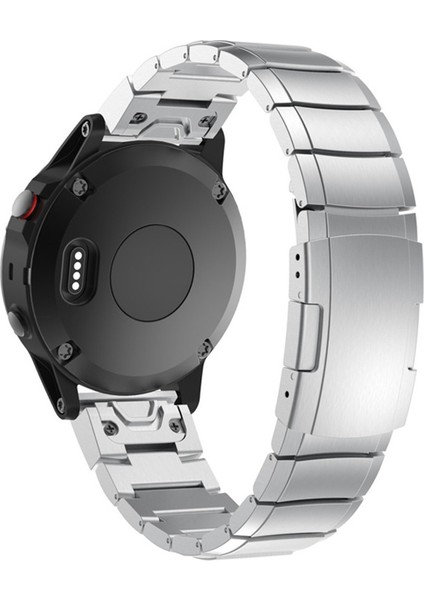 Garmin Fenix 5 S - 5 S Plus - 5 S Plus Sapphire İçin Baklalı Metal Kordon Kayış Gümüş modelleri