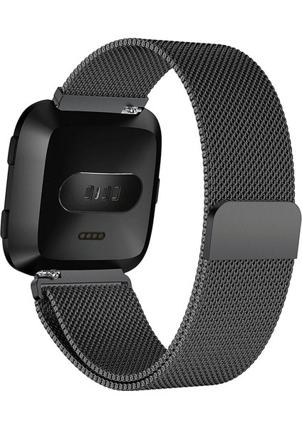 Fitbit Versa İçin Milanese Paslanmaz Çelik Kordon - Siyah