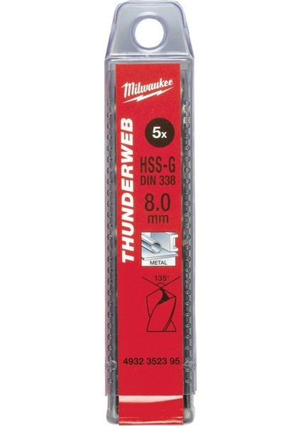 Metal Matkap Ucu Thunderweb Seri 7,5 X 109 mm 5'li