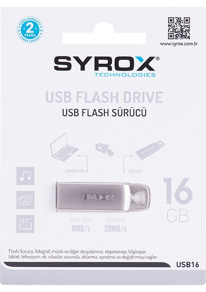 16 GB Metal 2 USB Bellek SYX-UM16