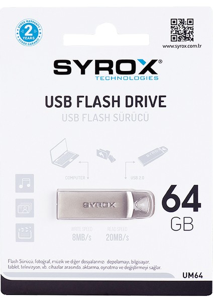 64 GB Metal 2 USB Bellek SYX-UM64