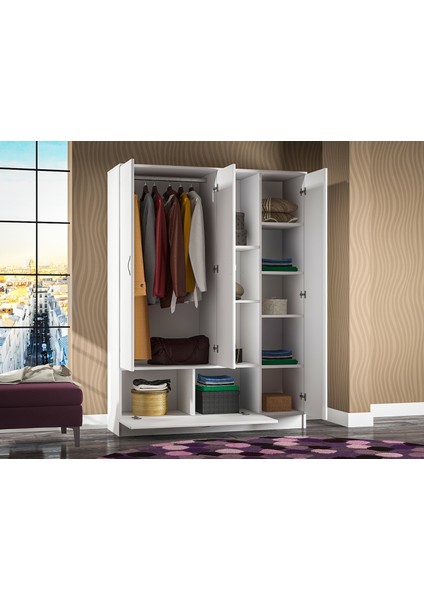 Kamer Ae1058 Melisa 4 Kapaklı Gardırop - Beyaz fiyatları
