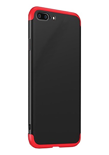 Apple iPhone 6 360 Derece 3 Parçalı Ays Kılıf Siyah Kırmızı
