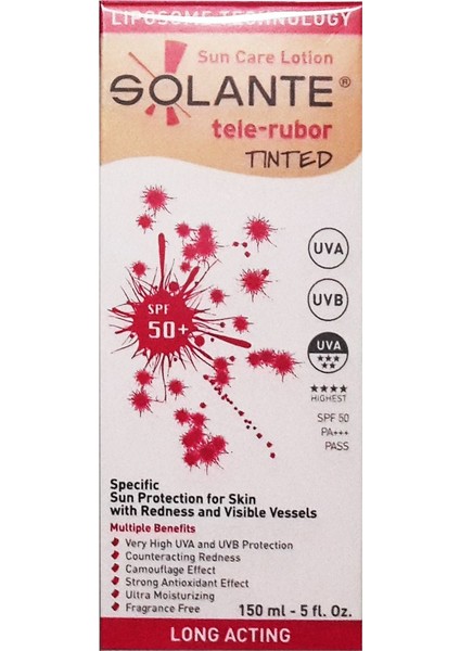 Tele-Rubor Tinted  Spf 50 150 Ml Güneş Koruma Kremi