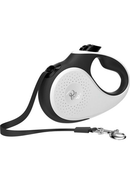 Prestige Makaralı Otomatik Tasma S 5 Metre - 15 Kg Beyaz-Siyah