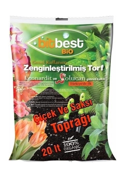 Açık Torf 20Lt Solucan Gübre Leonardit Veperlitli 1106-02