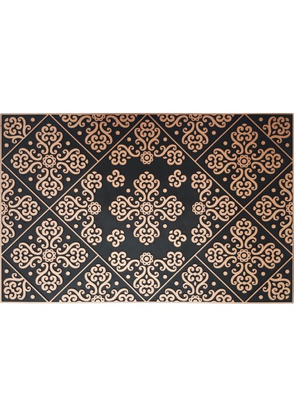 B'Home Floral Barok Bronz Kapı Önü Paspas 45 x 70 cm