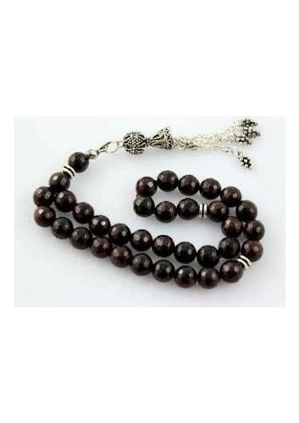 Kişiye Özel Granat (Lal-Garnet) Taşı 8 Mm Doğal Taş Tesbih Faset Kesim Tesbih