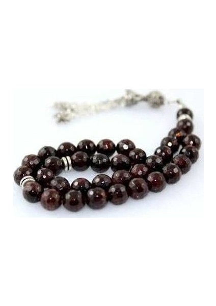 Kişiye Özel Granat (Lal-Garnet) Taşı 8 Mm Doğal Taş Tesbih Faset Kesim Tesbih