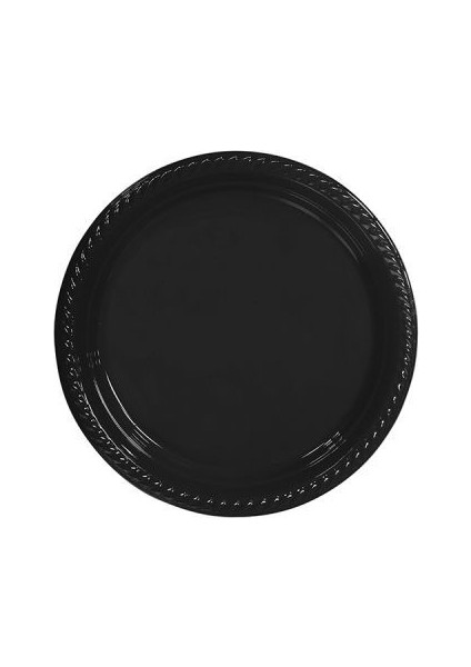 Siyah Plastik Tabak 22 cm