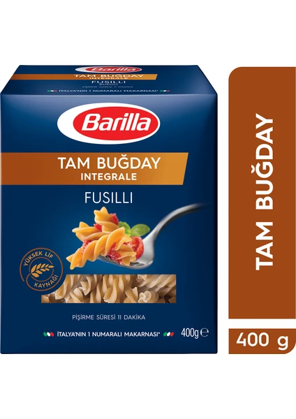 Tam Buğday Burgu/Integrale Fusilli Makarna 400 Gr