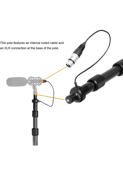 BY-PB25 Karbon Fiber Mikrofon Sopa Boom Pole