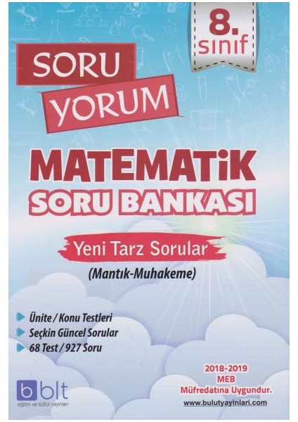 Bulut Eğitim ve Kültür Yayınları Eğitim 8. Sınıf Soru Yorum Matematik Soru Bankası