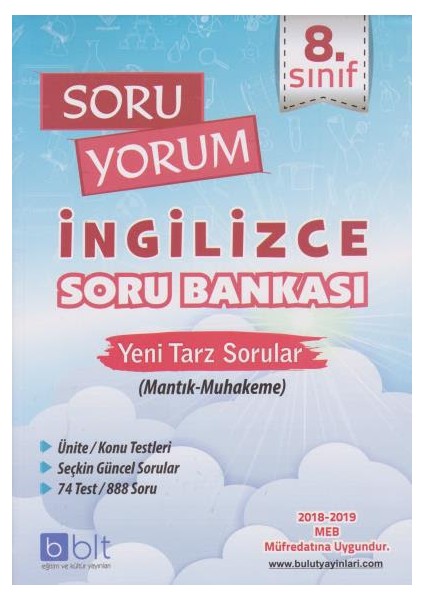 Bulut Eğitim ve Kültür Yayınları Eğitim 8. Sınıf Soru Yorum İngilizce Soru Bankası